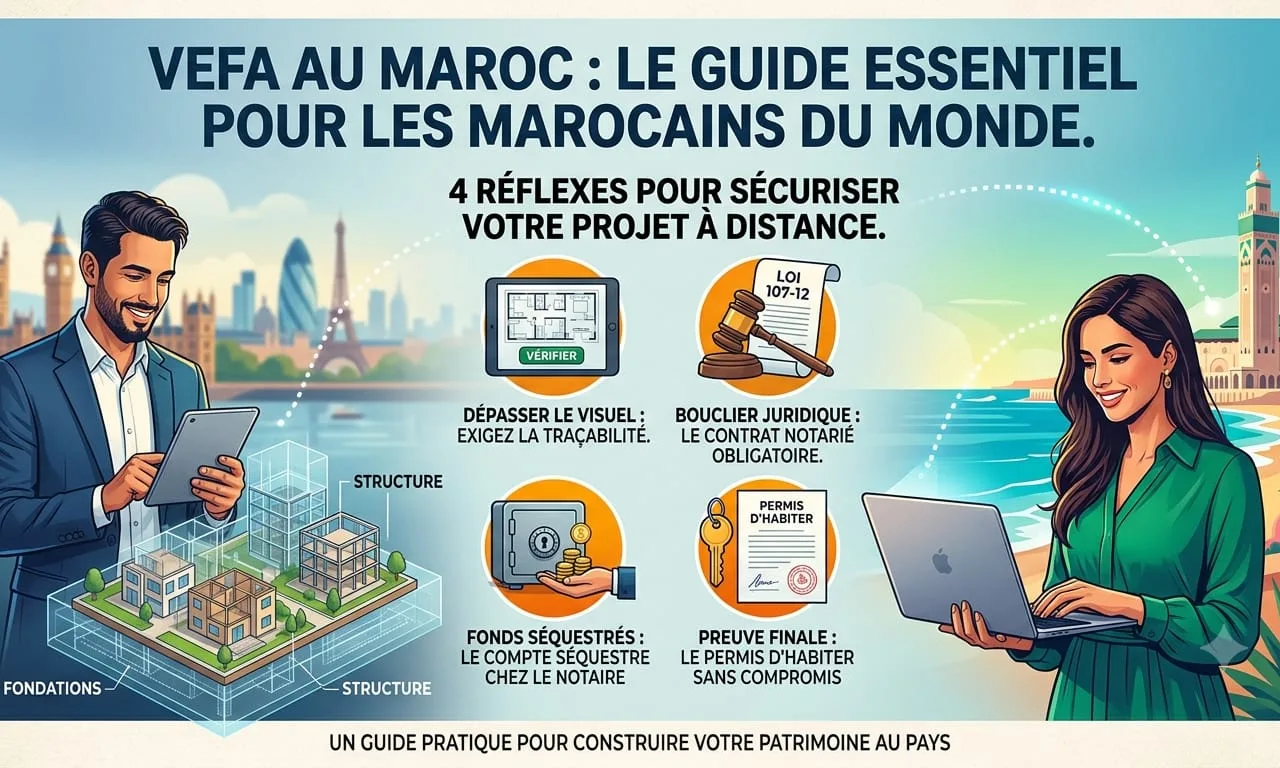 Infographie des garanties pour un achat immobilier en VEFA au Maroc