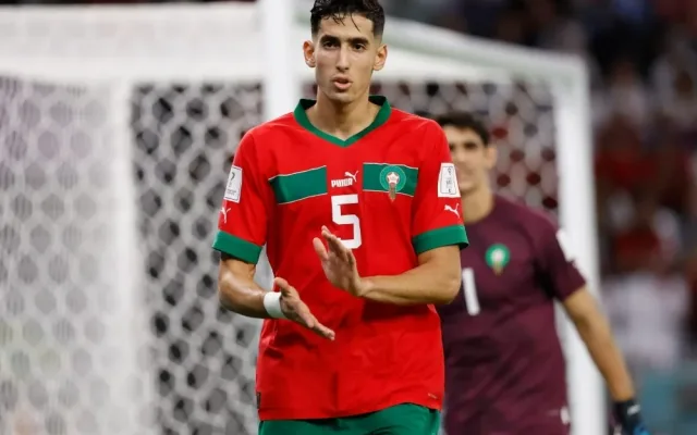 Nayef Aguerd avec l’équipe nationale du Maroc